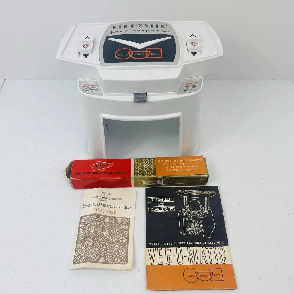 Vtg Veg O Matic Food Preparer Vegetable Chopper Cutter w Original Box